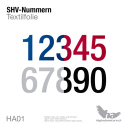 Image de SHV-Nummern aus Textilfolie für Nova Prion 4, ION 5, MENTOR 6, DOUBLESKIN, BANTAM & AONIC für Schirme aus der Schweiz